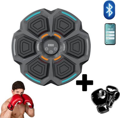 Niba® Smart Music Boxing Machine Hexagon - Intelligente Boksmachine - Verbinding met Bluetooth - Digitale Boksmachine met Muziek - Boksbal - Slimme Boxmachine met Handschoenen - Verschillende Niveau's - Boxing - Fitness - TikTok