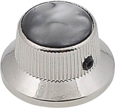 Boston KN-263 Deurbellenknop met Zwarte Parelinleg en Nikkelafwerking