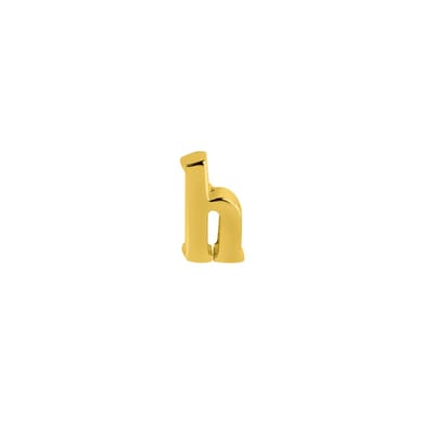 Goud Plated Oorknop Letter h