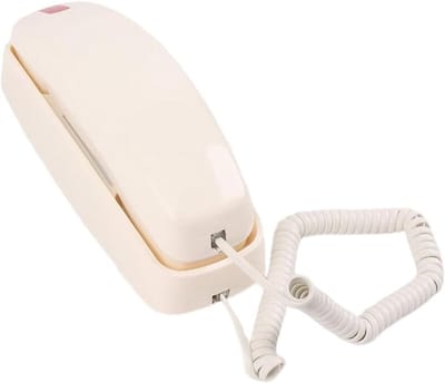 Vaste Telefoon - Huistelefoon Wandmodel - Thuisgebruik Kantoor - Batterijvrij Werking - Muurmontage Mogelijk - Crèmewit