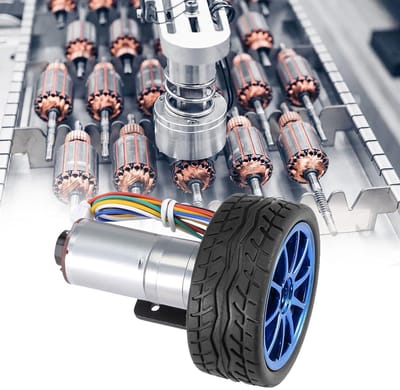 Encoder Gear Motor voor Slimme Auto, 65mm Wielset, DC12V, Motor met 65mm Wielen voor Robotauto, Precisie en Krachtige Aandrijving