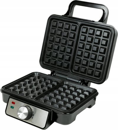 Wafelijzer - Bakplaat - Lekkere Wafels Maken - Snel en Gelijkmatig - Voor 2 Grote Wafels - Zwart