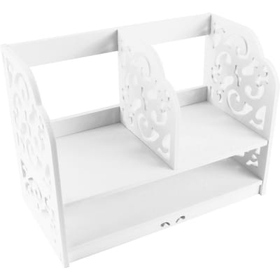 2 Lagen Doe-het-zelf Planken CD Boek Opslagdoos Unit Display Boekenkast Planken Huis Kantoor white