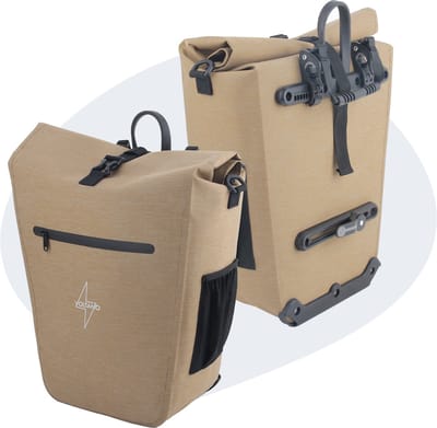 Voltano Luxe E-bike Enkele Fietstas 28L – Beige – Pakaftas Met Laptop vak – 100% Waterdicht - Met Schouderband