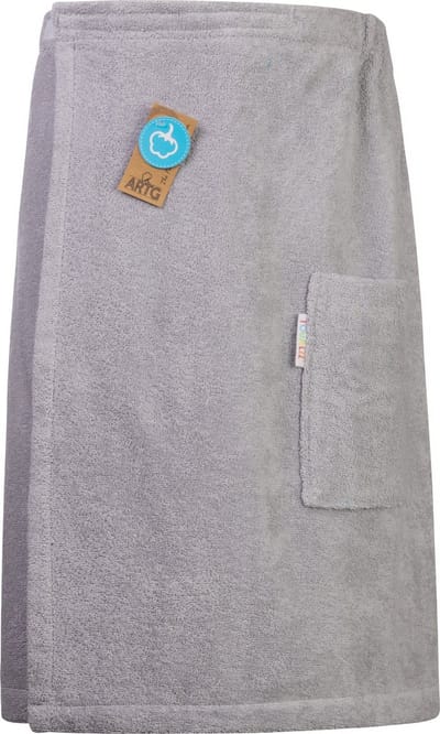 ARTG® Towelzz - Sauna Kilt - Heren -  met klittenband - Licht Grijs - Light Grey - (tot 150 cm heupomvang)