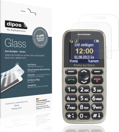 dipos – 2x Matte Pantserfolie geschikt voor Doro Primo 215 | 9H Screenprotector