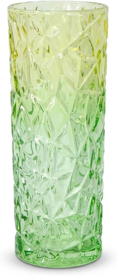 Moderne groene kristallen vaas van 30 cm hoog met dikke design, perfect voor kerstdecoratie en als cadeau voor moeders.