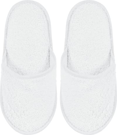 Badslippers Badstof met Zool Uni Pure Wit Maat 43 - 1 Paar