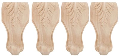 JHUBERS- Meubelbenen Houten - Meubelpoten Set van 4 - Meubelverhoger - Verstelbaar - Rubberhout - 12 x 6 cm