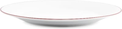 BonBistro Plat bord 24cm burgundy rim Basic White (Set van 6)