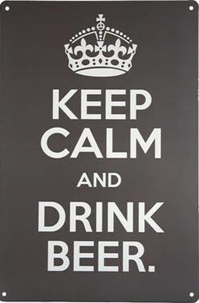 Decoratie Metalen Wandbord - Bier - Keep Calm - Tuin - Leuk - 513
