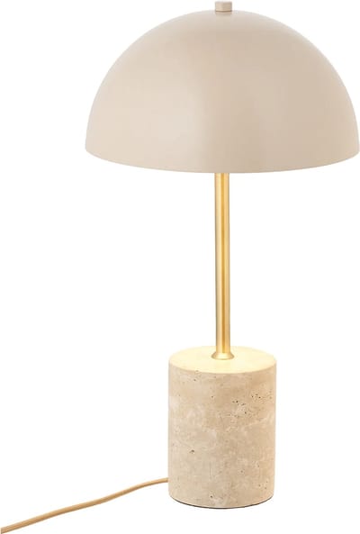 Artichok Lily Marmer Tafellamp Zand - Bureaulamp - Steen - Nachtlamp - Inclusief Lampenkap - Woonkamer - Ø 25 x 45 cm