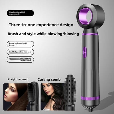 3-in-1 Multifunctionele Hete Lucht Kam Krullende Haarreiniger Stijltang Instellen Vormgeven Hydraterende Negatieve Ion Haarverzorging Draagbare Haarkam