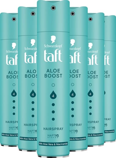 Taft - Aloe Boost Haarlak - Haarstyling - Haarspray - Alle Haartypes - Aloe Vera - Voordeelverpakking - 6 x 250 ml