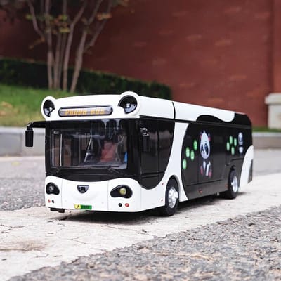 Groot Formaat Legering Elektrisch Toeristisch Stadsverkeer Panda Bus Model Metaal Mooi Zakelijk Bus Model Geluid Licht Meisjes Speelgoed Kinderen Cadeaus