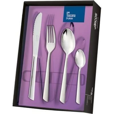 Ménagère 24 pièces - Toscana - Inox 18/10 - Compatible lave-vaisselle - Ensemble pour 6 couverts