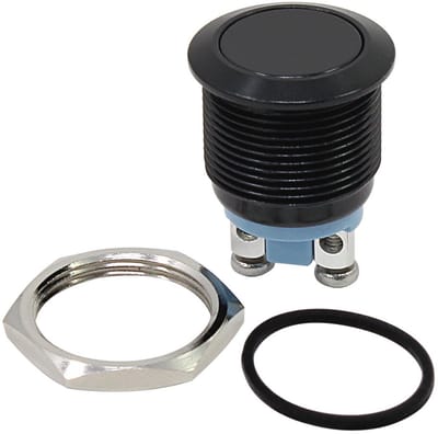 Waterdichte Drukknop Schakelaar 19 mm, 12 V voor Auto – Ideaal voor Hoorns en Waarschuwingslichten