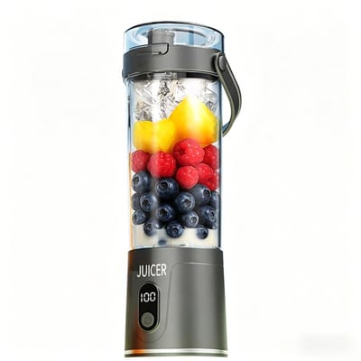 longziming - Draagbare Blender - USB Oplaadbare Smoothie Maker - Draadloze Blender Beker - BPA-vrij - 600ml - Compact En Lichtgewicht Ontwerp - Ideaal Voor Onderweg - 1 Stuks