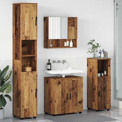 vidaXL - Badkamermeubel - Set - 4 - st - Oud - Hout - 61 - x - 35 - x - 64 - cm