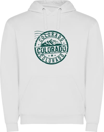 Witte Must have hoodie voor de echter Amerika liefhebber USA Amerikaanse staat Colorado Print Full Color Color merk Roly maat S