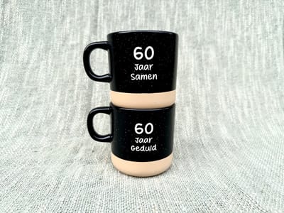 Mokken set - 60 jaar getrouwd - Diamanten huwelijk - 60 jaar getrouwd versieringen - 60 jaar huwelijk - Diamanten huwelijk versiering - 60 jaar getrouwd cadeau - Trouwdag - Trouwdag cadeau - Huwelijkscadeau - Trouwdag jubileum - Jubileum huwelijk