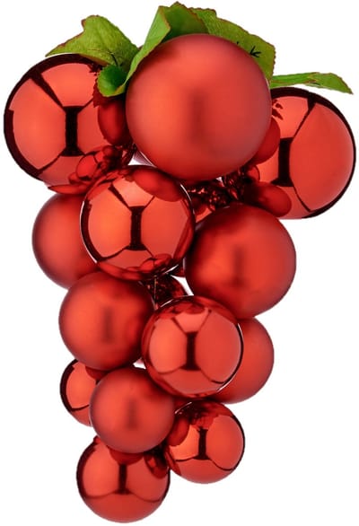 Boules de Noël - Non spécifié - Plastique - 15 cm - Raisins - Rouge rood