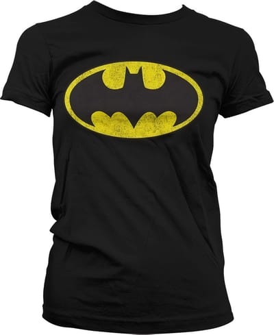 DC Comics Batman - Distressed Logo Dames T-shirt - 2XL - Zwart