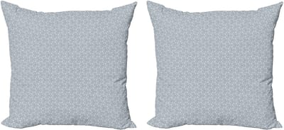 ABAKUHAUS Oosterse decoratieve kussenhoes, 2-pack, sterrenmotief, modern accent, dubbelzijdige digitale print, 60x60 cm, blauw, grijs, wit, grijs