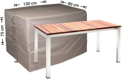 Raffles Covers Beschermhoes tuintafel - 130 x 80 H: 75 cm - RT130 - Waterdicht - Ademend - UV-bestendig - Elastisch rijgkoord - Beschermhoes tuinmeubelen
