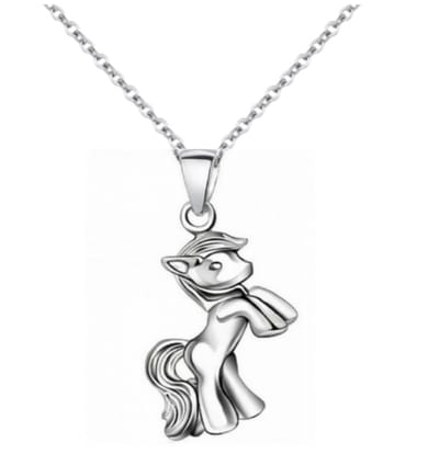 Zilver- Ketting- Paard- 40 cm- Zilverkleur- Charme Bijoux