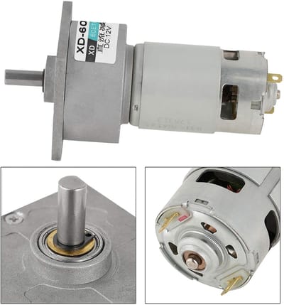 Dailygoods - Mini DC Motor met Versnellingsbak - Verstelbaar en Hoog Koppel - 12/24 V - Slijtvast Staal - Voor Modelbouw en DIY Projecten - 35 W