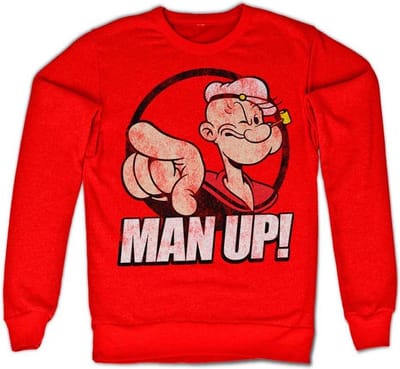 Popeye Sweater/trui -S- Man Up! Rood
