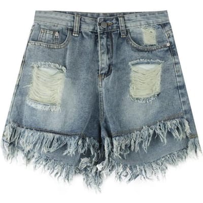 Dames Losse Wijde Pijpen Kwasten Rafels Hoge Taille A-lijn Gescheurde Broek S gray