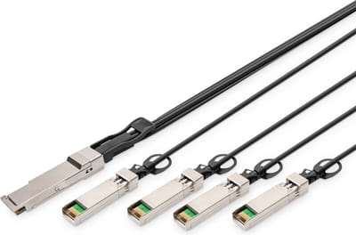 Digitus DN-81322 Glasvezel kabel 2 meter SFP+ 4x QSFP+ Zwart