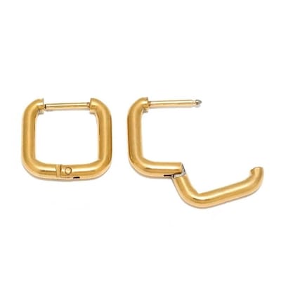 Lucardi Dames Stalen goldplated oorbellen - Oorbellen - Staal - Goudkleurig