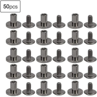 50 Set 8mm Puur Koper Platte Kop Klinknagels Leren Riem Schroeven Kit voor Notitieboek Binding Gun kleur