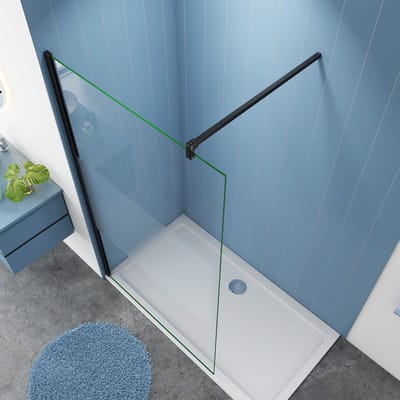 Serie Chrysant - Inloopdouche/ Douchewand - 70x200 - Mat Zwart Profiel - Antikalk - 8mm Semi Gesatineerd Veiligheidsglas