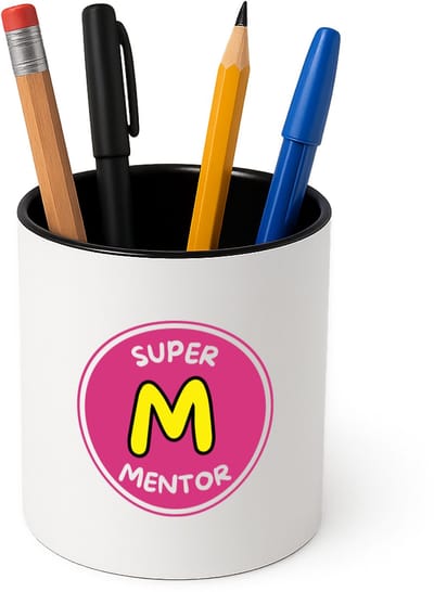 Hacebo® - Super mentor Pennenbakje - Mentor - een mentor - pennenhouder - school - verjaardagscadeau - afscheidscadeau - kado - gift - geschenk - Pennenbakje zwart