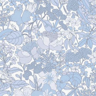 RETRO BLOEMEN BEHANG | Vintage - lila/blauw wit - "Architects Paper" A.S. Création Floral Impression