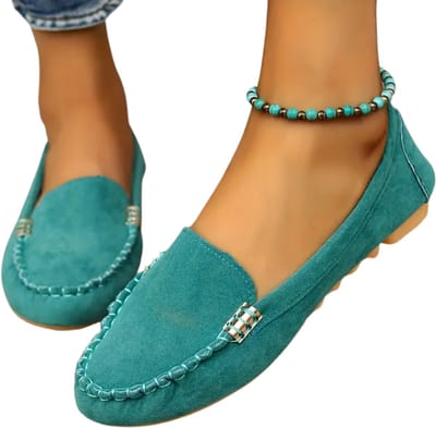 Livano Loafers Dames - Met Hak - Damesschoenen - Instappers - Blauw - Maat 36