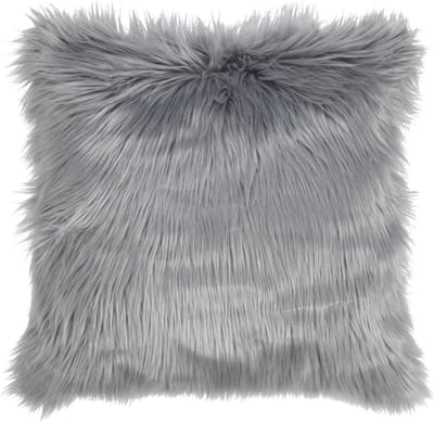 Dutch Decor MEES - Sierkussen 45x45 cm - mist - lichtgrijs - fluffy - superzacht - Inclusief binnenkussen