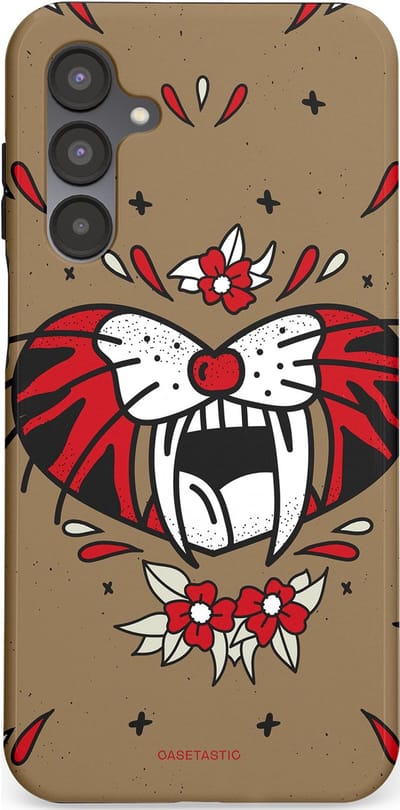 Casetastic hoesje geschikt voor Samsung Galaxy A16 - Dubbellaagse bescherming - Wilde kracht - Fashion Case - Taupe Donkergrijs Bordeaux
