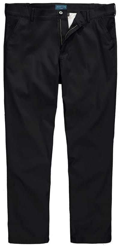 Boston Park - Heren - Broek van twill traveller-band platte voorkant regular fit - Zwart - Maat 54