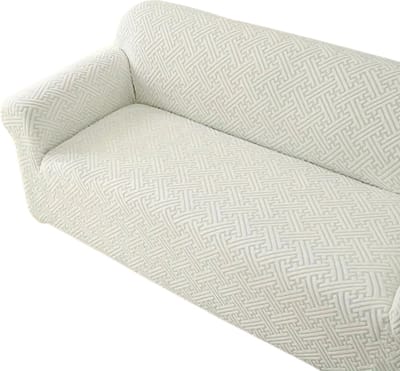Bovista Bankhoes - Bankbeschermer - Stretch - Sofa Cover - Effen - Wit - Enkel