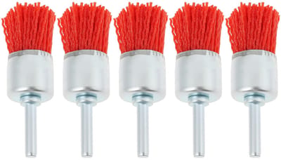 Dailygoods - Rode Nylon Schurende Draad Borstel Set van 5 Stuks