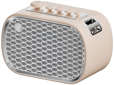 White Noise Machine - Draagbare Luidspreker, Mini Outdoor Audio met TF-kaartondersteuning, Handige Timer, Radio met AUX-poort, Beige