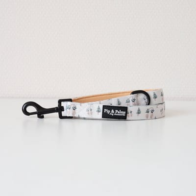 Pip & Palms - Kerst Hondenriem White Christmas - 152cm lang - Wit - 2cm breed - Comfortabel & Stijlvol - Honden looplijn - Voor Wandelen en Training