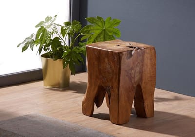 Massief Teakhouten Hocker voor Woonkamer of Tuin 30x30x40 cm