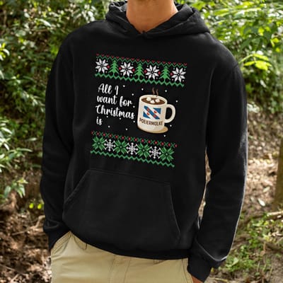 Foute Kerst Hoodie Zwart All I Want For Christmas Is Poeiermolke 2XL - Uniseks Pasvorm - Kerstkleding Voor Dames & Heren