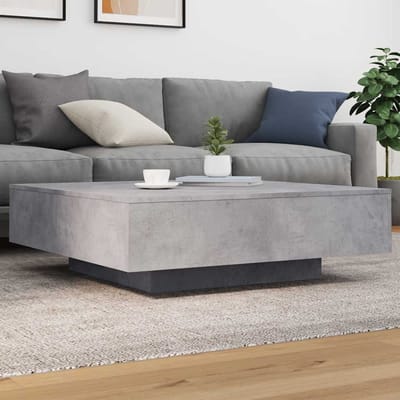 vidaXL - Salontafel - met - LED-verlichting - 100x100x31 - cm - betongrijs